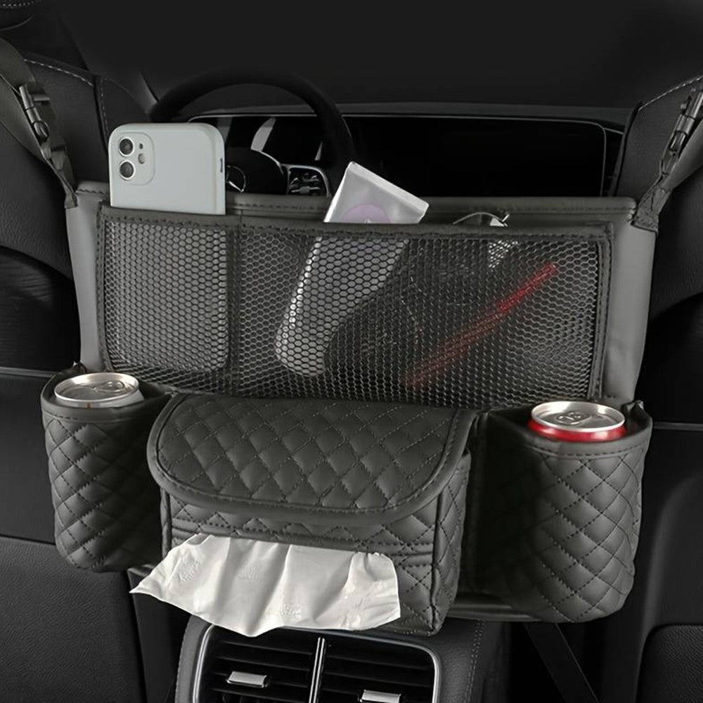Car Handbag Purse Holder Between Seats Car Storage Bag Car Seat Barrier Black
