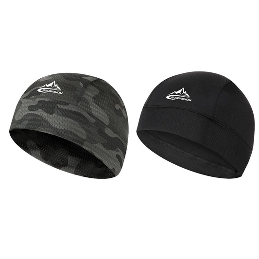2X Skull Cap Helmet Liner Beanie Running Cycling Cooling Hats Black Camo Green