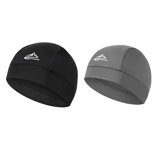 2X Skull Cap Helmet Liner Beanie Running Cycling Cooling Hats Black Grey