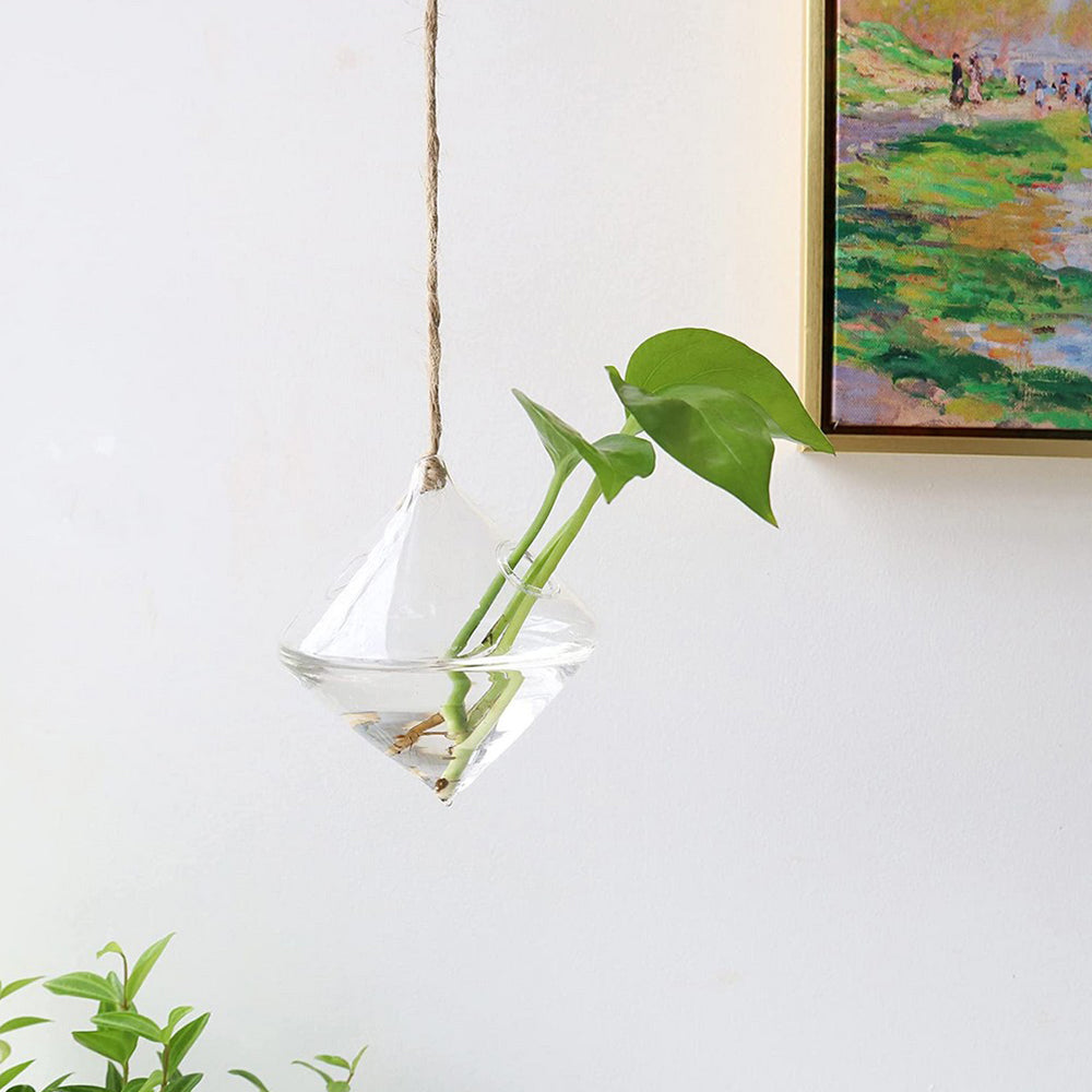 3Pcs Glass Hanging Planters Containers Flower Pots