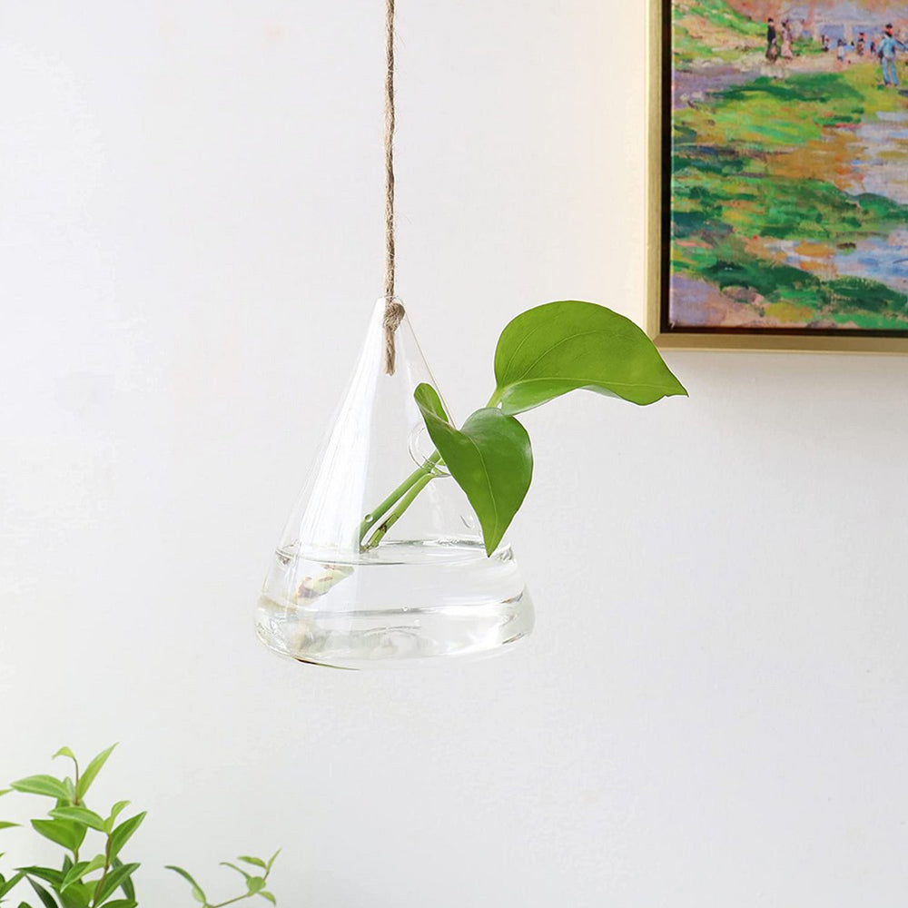 3Pcs Glass Hanging Planters Containers Flower Pots