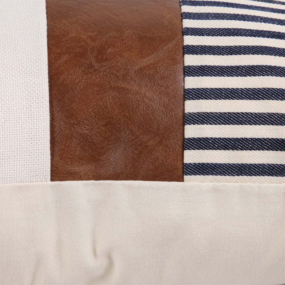 4 X Throw Pillow Covers PU Leather Patchwork Cushion Covers