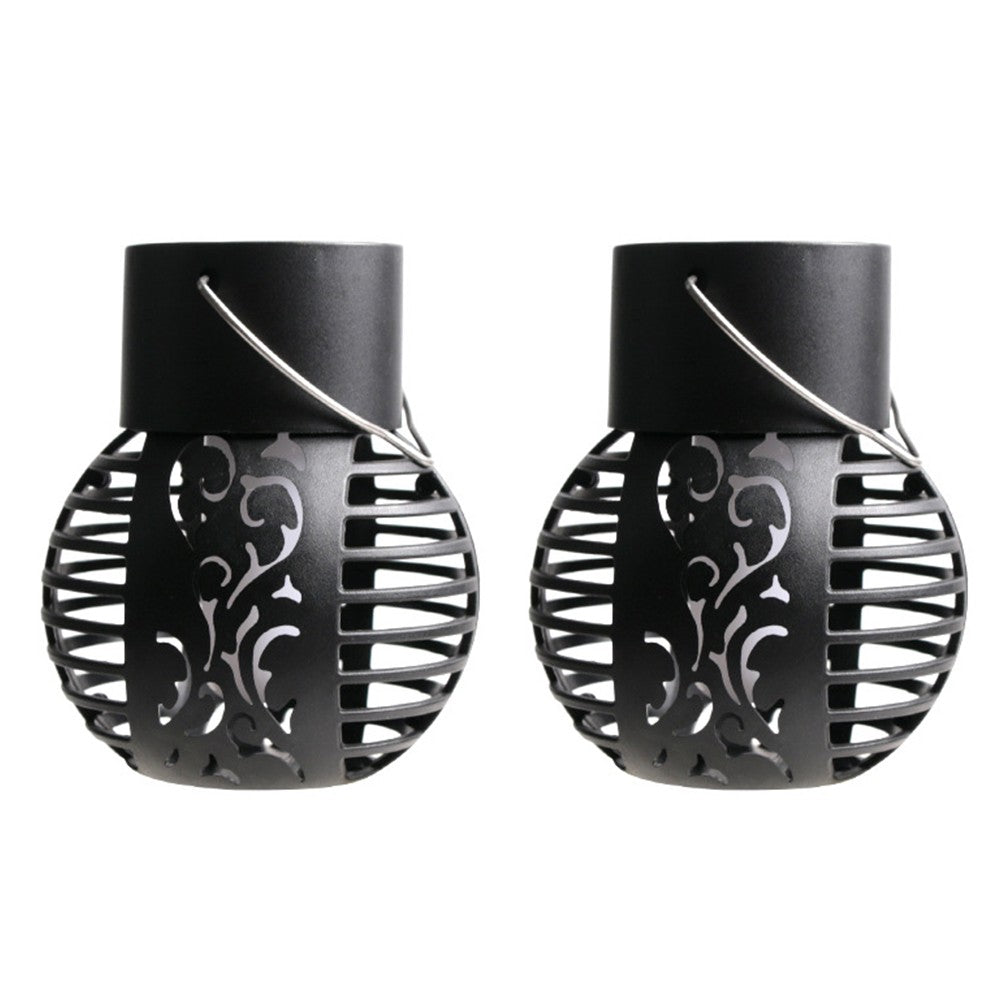 2Pcs Solar LED Flickering Flame Light Outdoor Hanging Decorative Lamp Home Decor