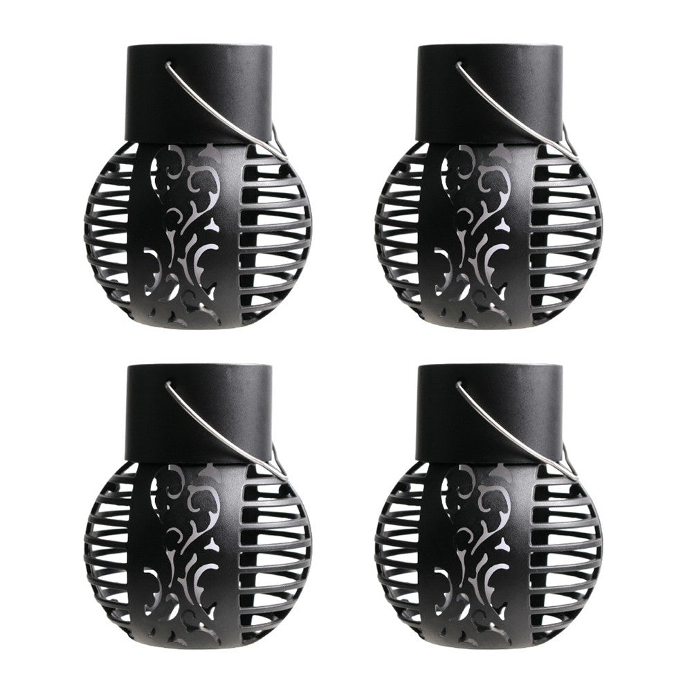 4Pcs Solar LED Flickering Flame Light Outdoor Hanging Decorative Lamp Home Decor