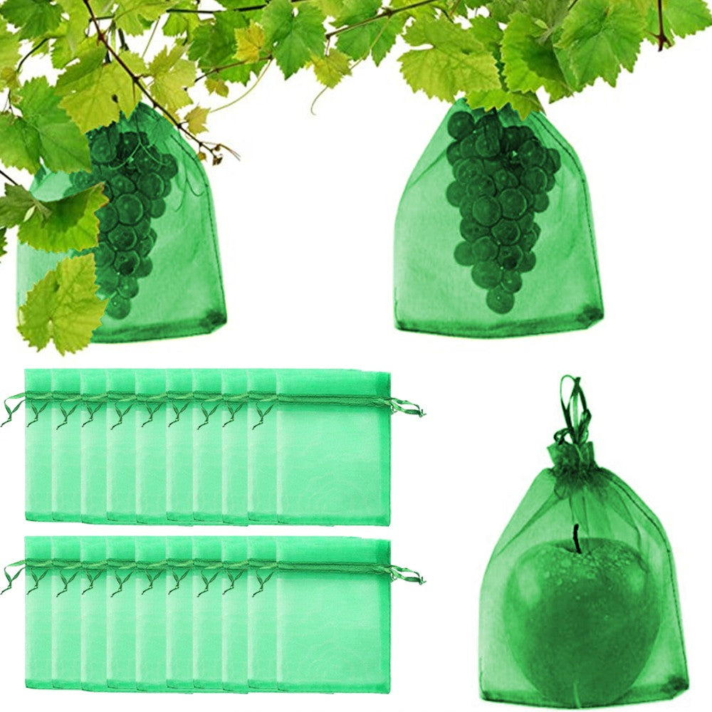 40Pcs Fruit Net Bags Garden Vegetable Protection Insect Proof Mesh Bag S