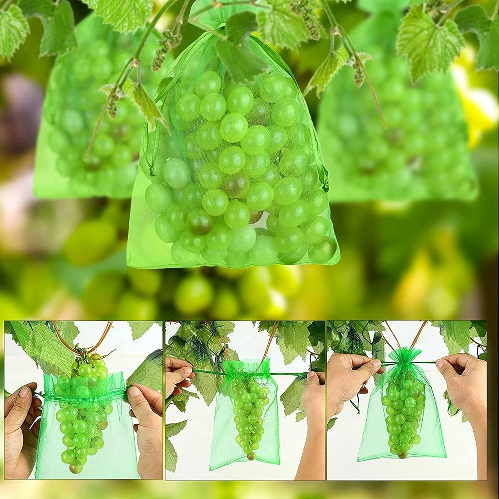 40Pcs Fruit Net Bags Garden Vegetable Protection Insect Proof Mesh Bag L