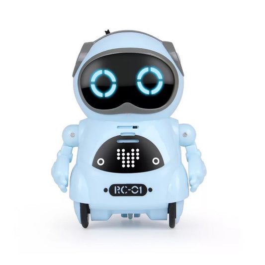 Pocket Robot for Kids Interactive Dialogue Telling Story Mini Robot Toy Blue