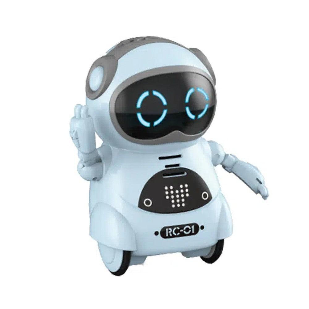 Pocket Robot for Kids Interactive Dialogue Telling Story Mini Robot Toy Blue