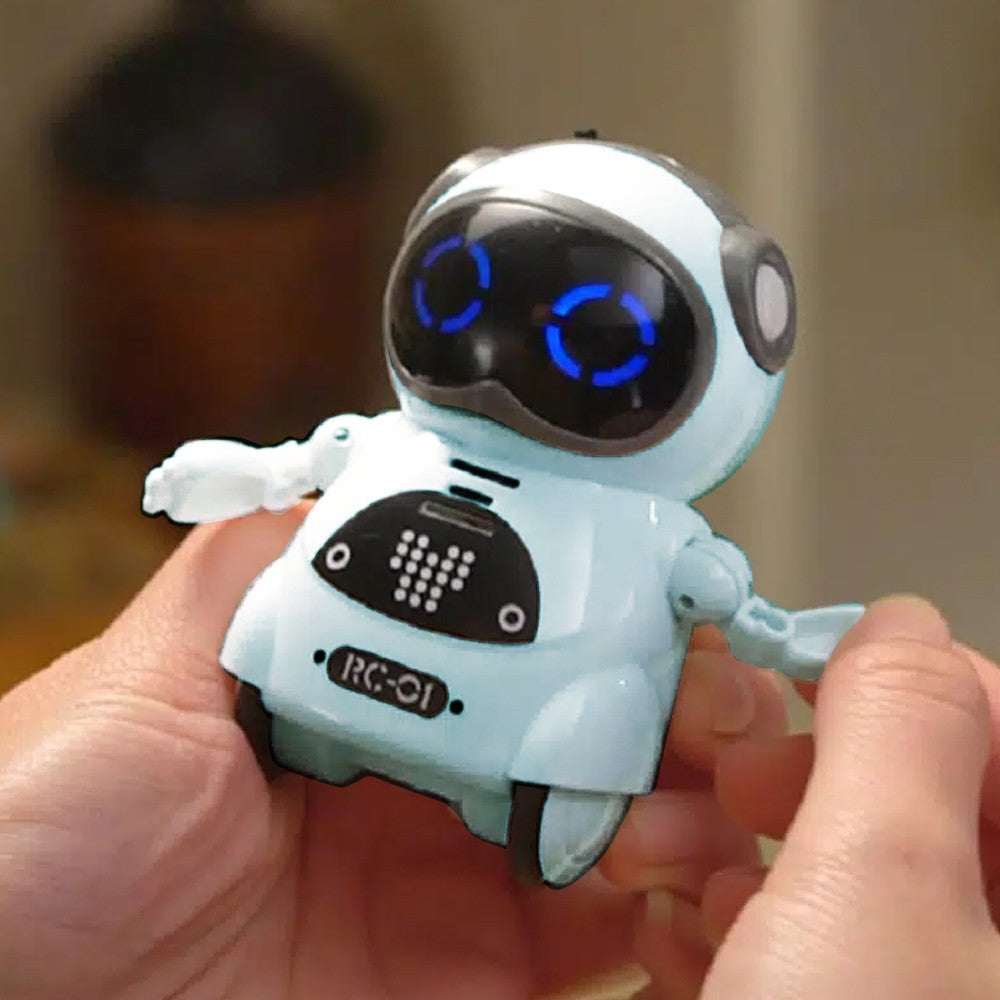 Pocket Robot for Kids Interactive Dialogue Telling Story Mini Robot Toy Blue