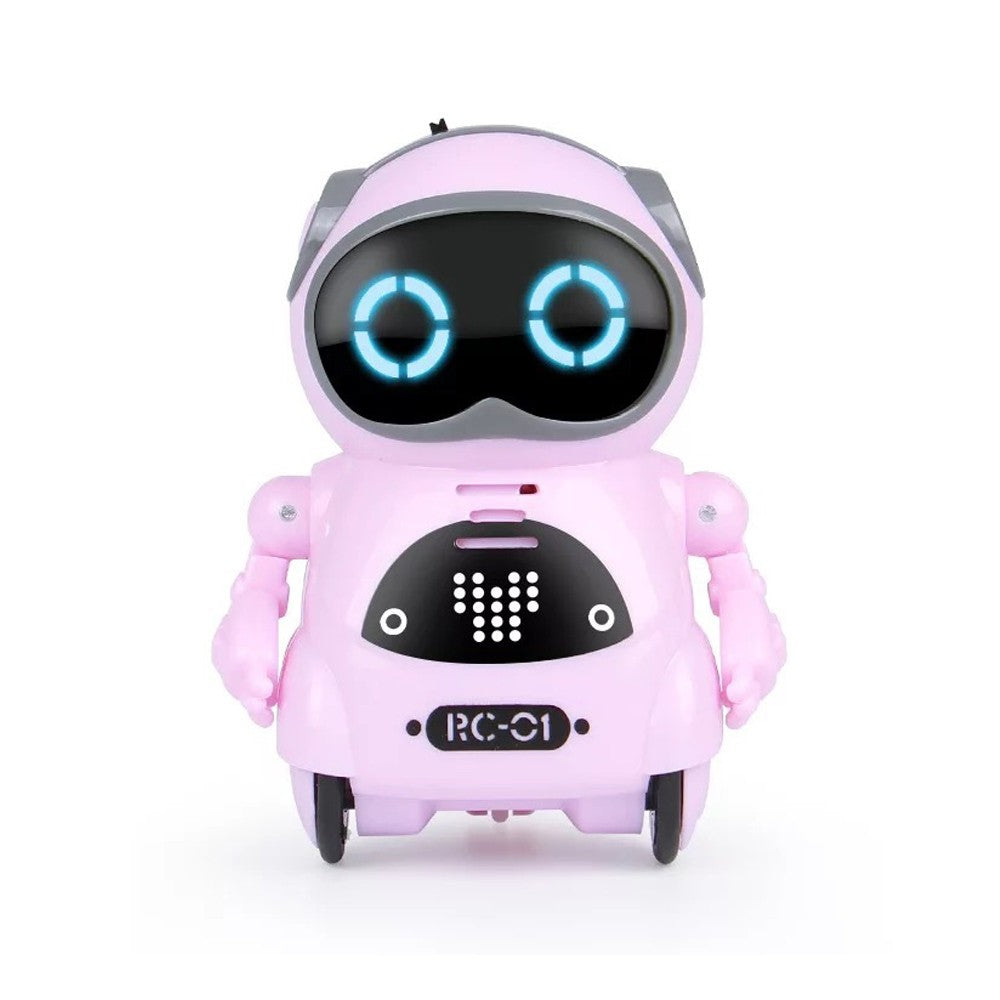 Pocket Robot for Kids Interactive Dialogue Telling Story Mini Robot Toy Pink