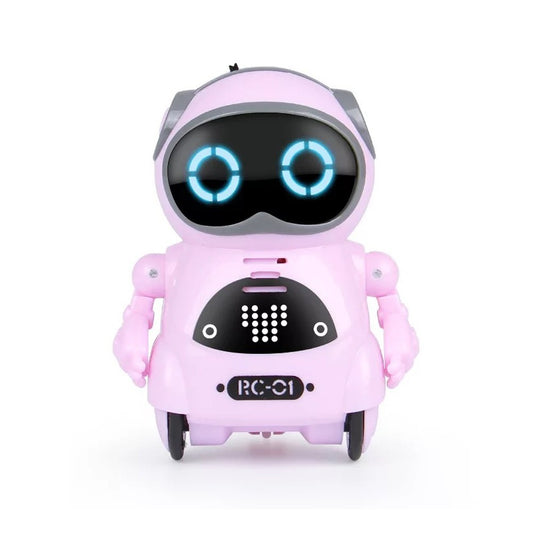Pocket Robot for Kids Interactive Dialogue Telling Story Mini Robot Toy Pink