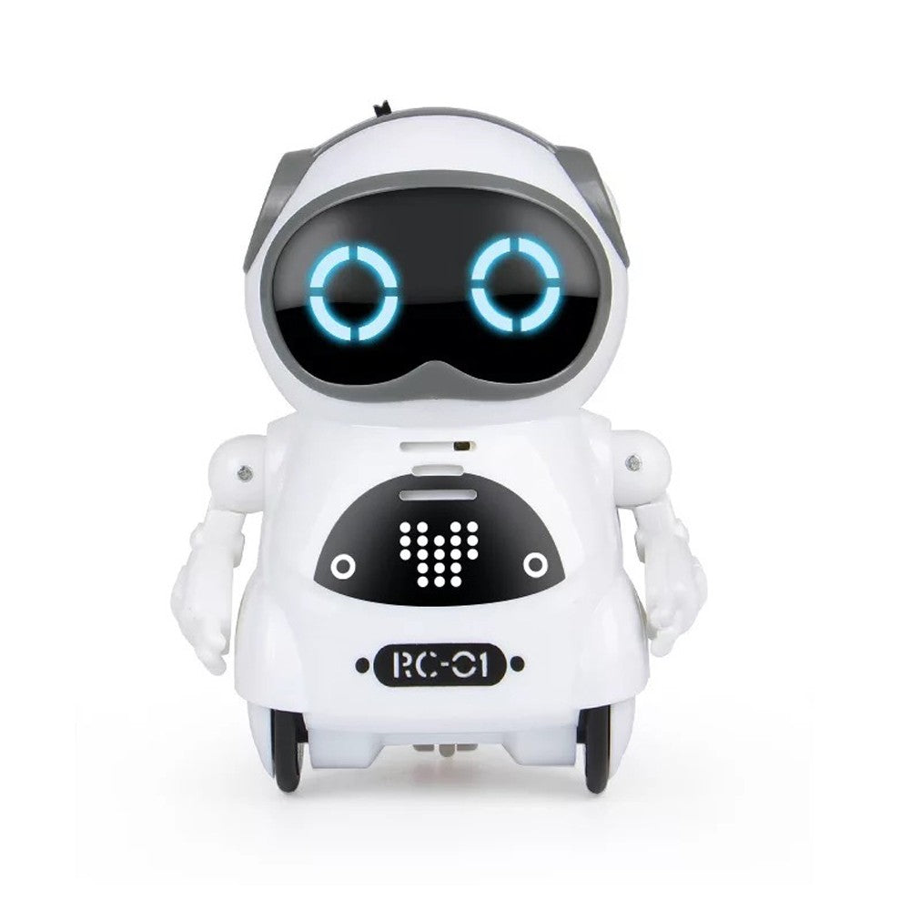 Pocket Robot for Kids Interactive Dialogue Telling Story Mini Robot Toy White