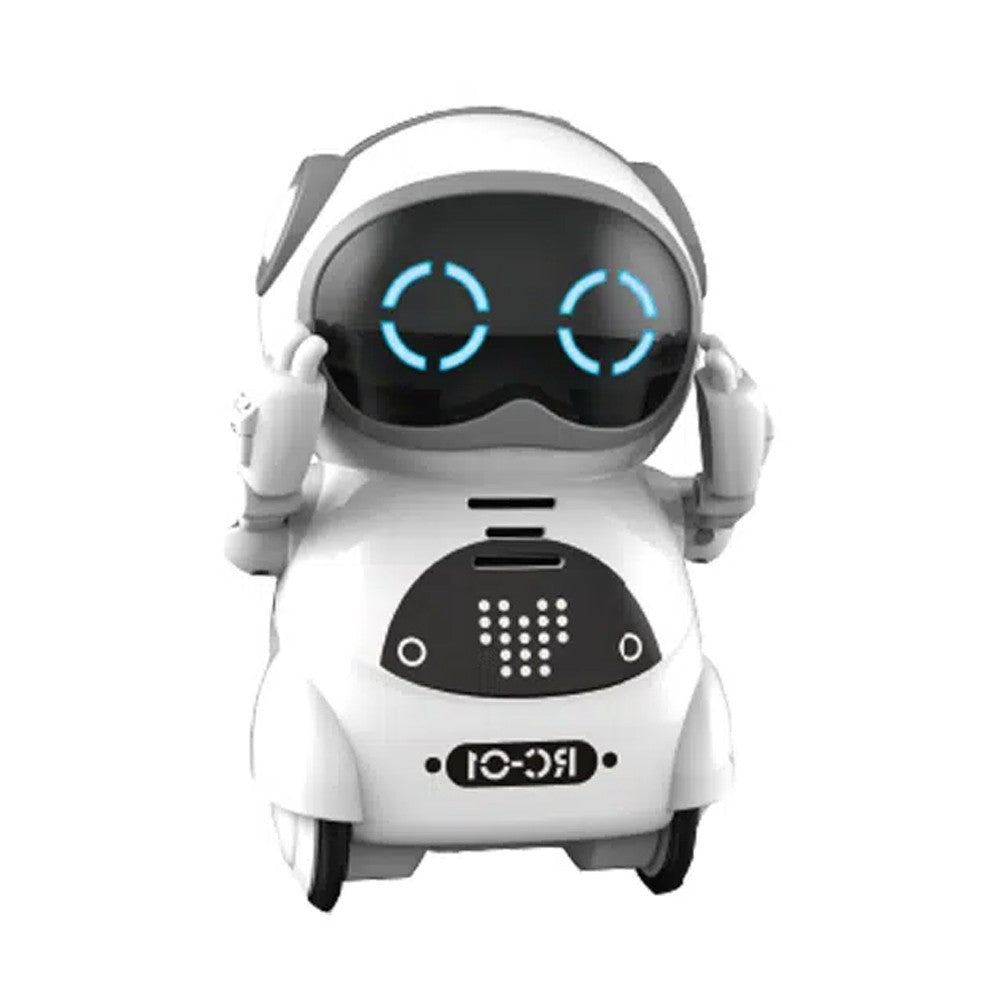 Pocket Robot for Kids Interactive Dialogue Telling Story Mini Robot Toy White