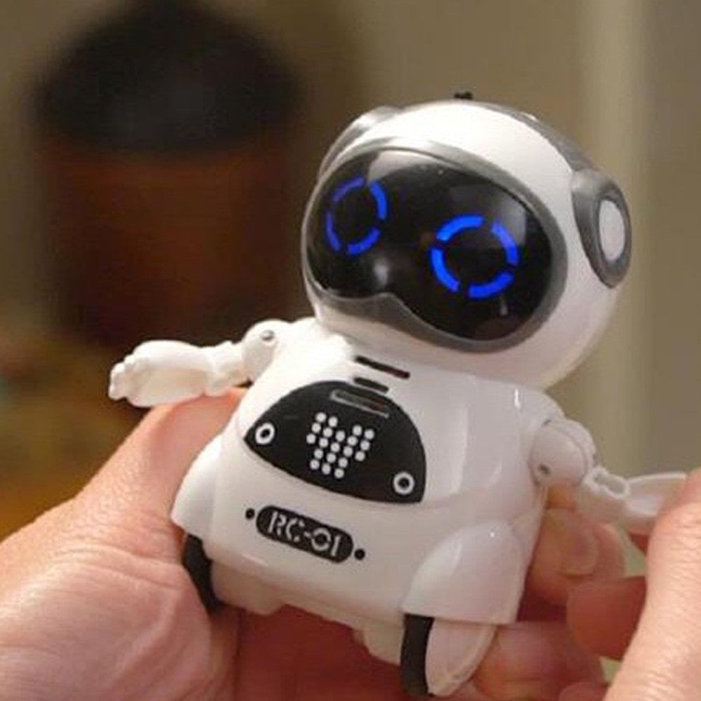 Pocket Robot for Kids Interactive Dialogue Telling Story Mini Robot Toy White