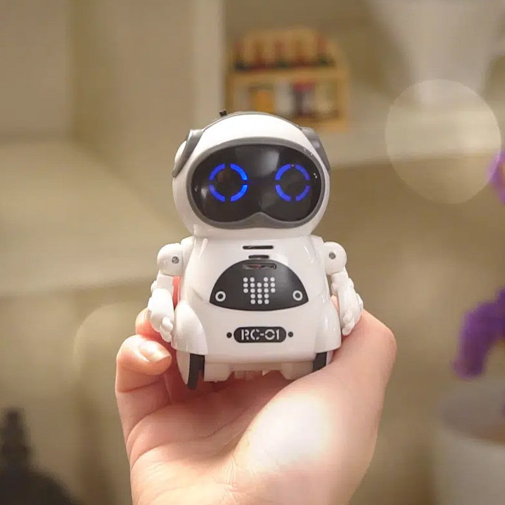 Pocket Robot for Kids Interactive Dialogue Telling Story Mini Robot Toy White