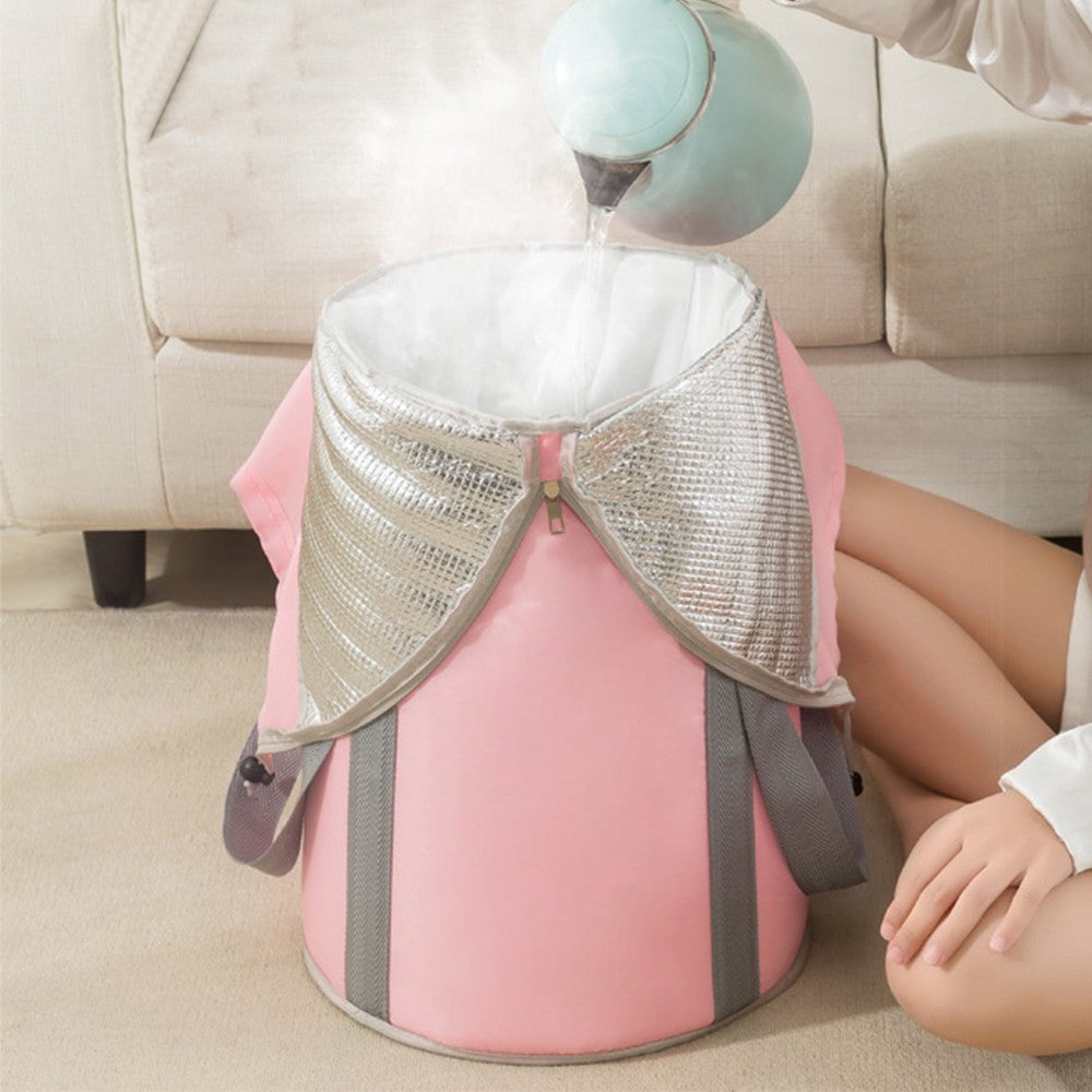 Outdoor Travel Foldable Foot Bath Bucket Portable Foot Spa Soaking Bucket Pink M