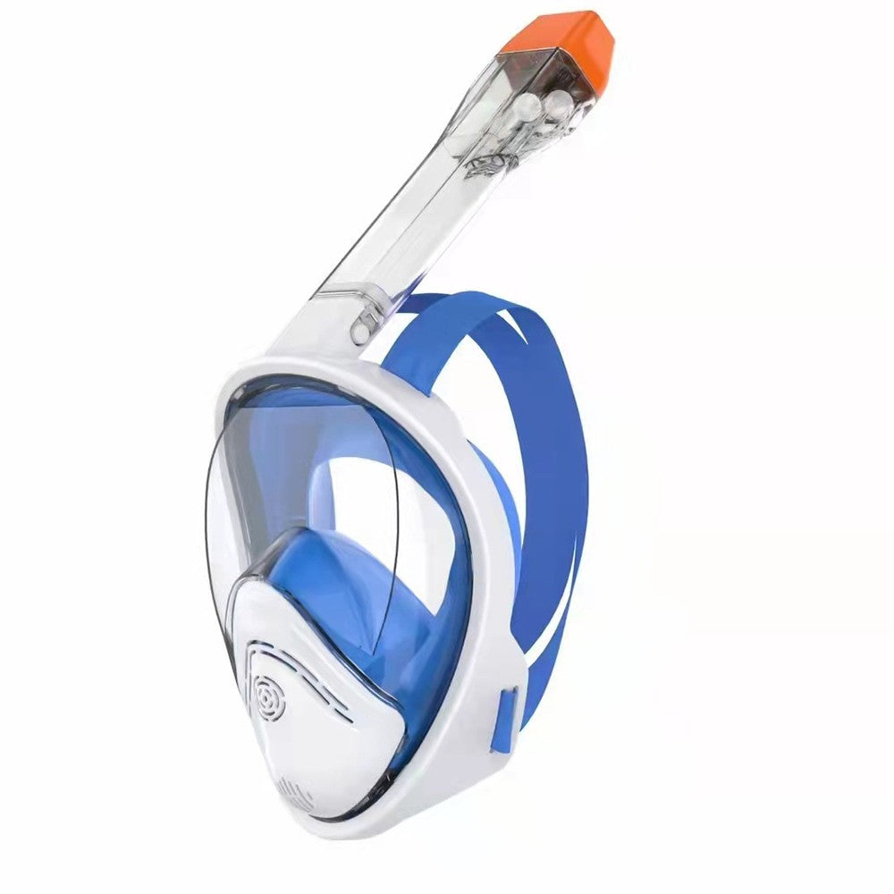 Adults Full Face Snorkeling Mask Set Anti Fog Anti Leak Diving Goggles Blue S