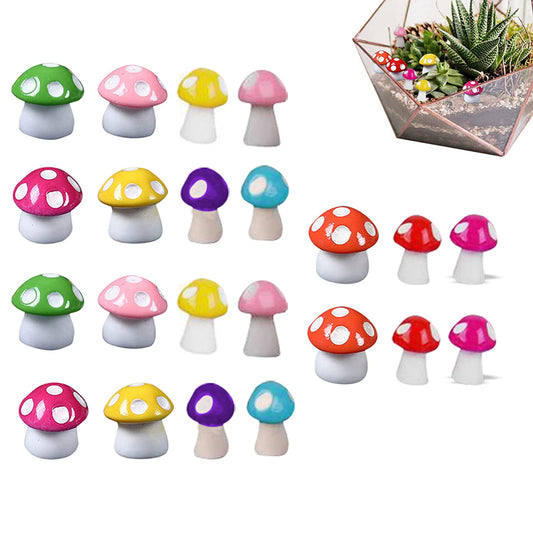 40 X Mini Resin Mushroom Statues Figurines Fairy Garden Decoration