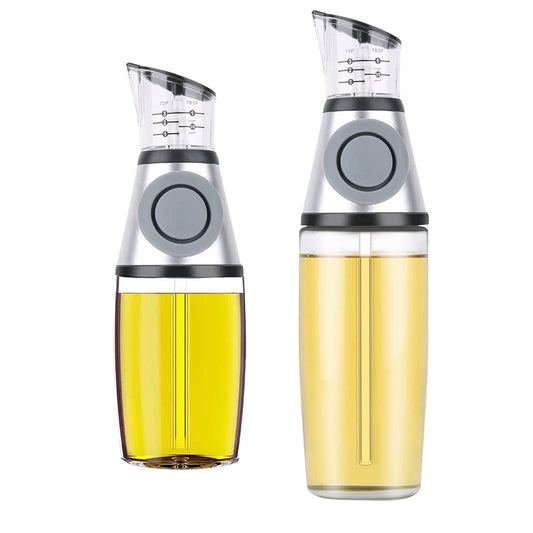250ml and 500ml Kitchen Glass Oil Dispenser Bottle with Measurement Scale