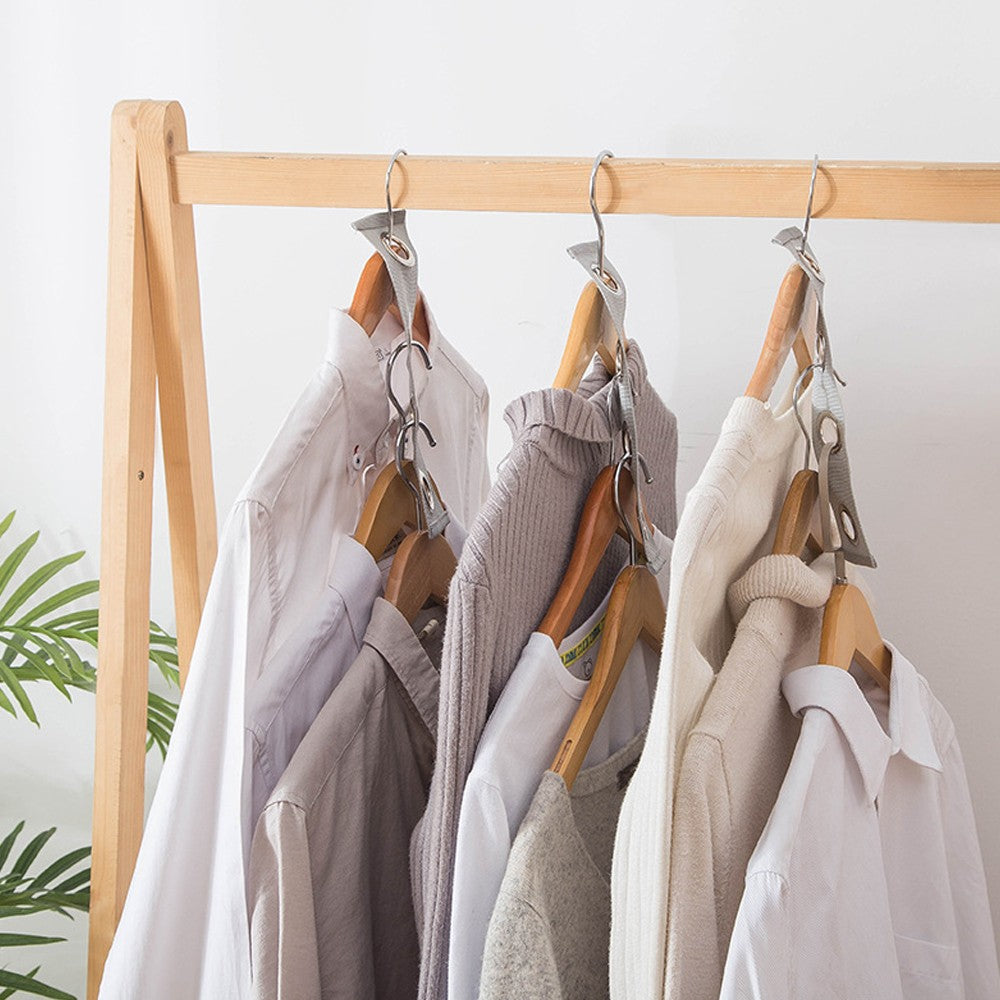 2Pcs Clothes Hanger Connector Band Cascading Clothes Space Saving Organizer