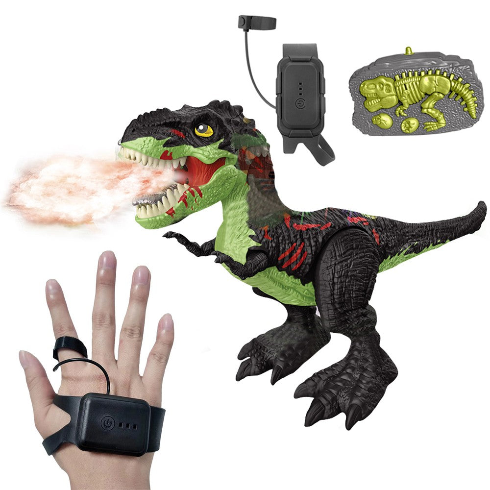 Kids RC Electric Walking Dinosaur Toy with Light Up and Roaring Sound Dark Grey