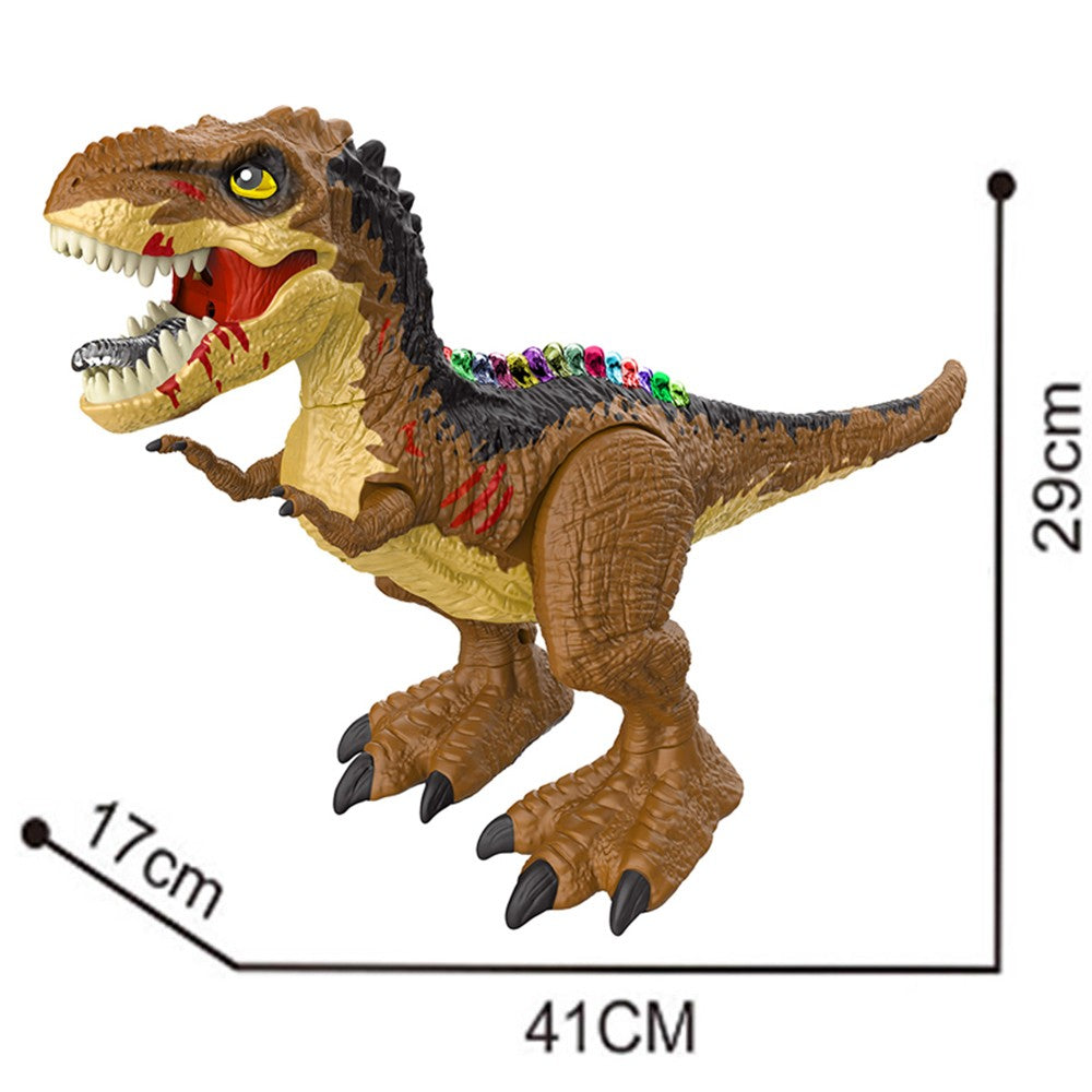 Kids RC Electric Walking Dinosaur Toy with Light Up and Roaring Sound Dark Brown