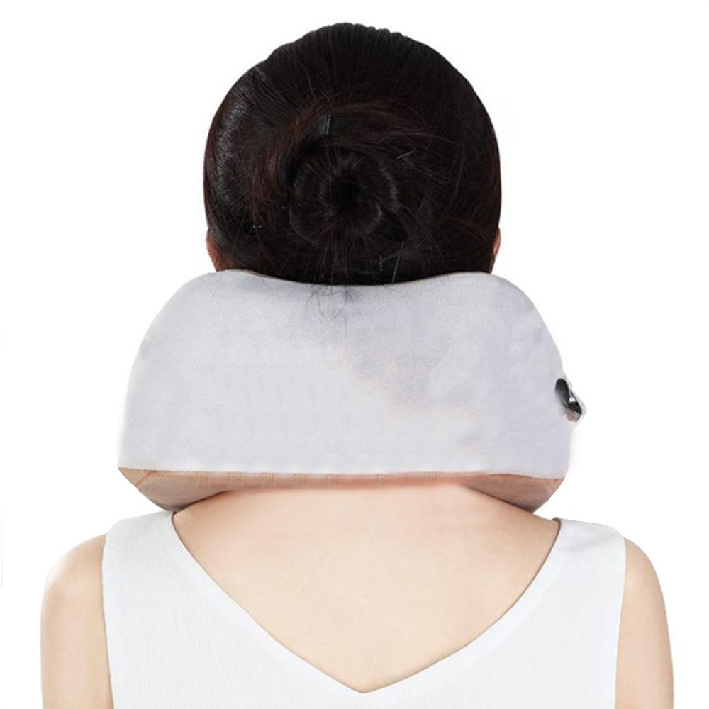 Neck Massage Pillow Electric Heating Neck Massager Neck Pillow Brown