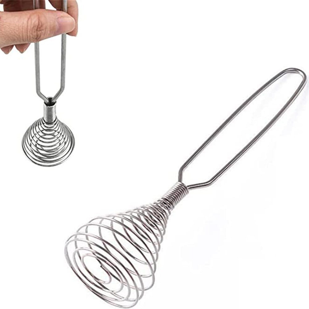 2Pcs Blends Faster Manual Spring Coil Egg Whisk Stainless Steel Whisk