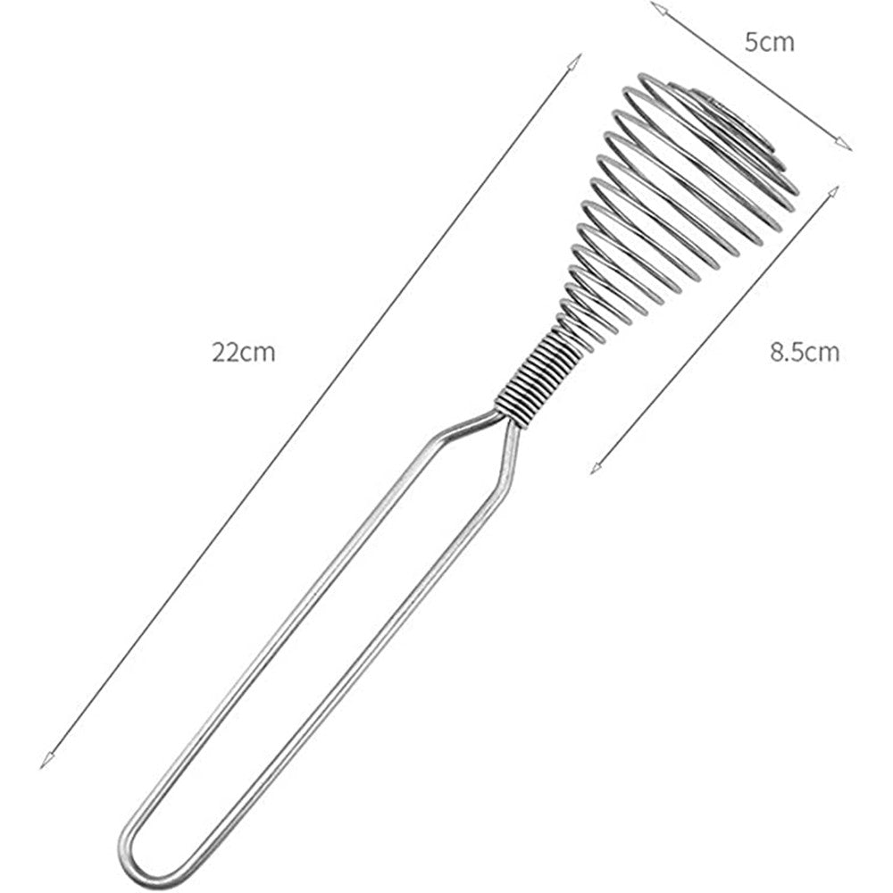 2Pcs Blends Faster Manual Spring Coil Egg Whisk Stainless Steel Whisk