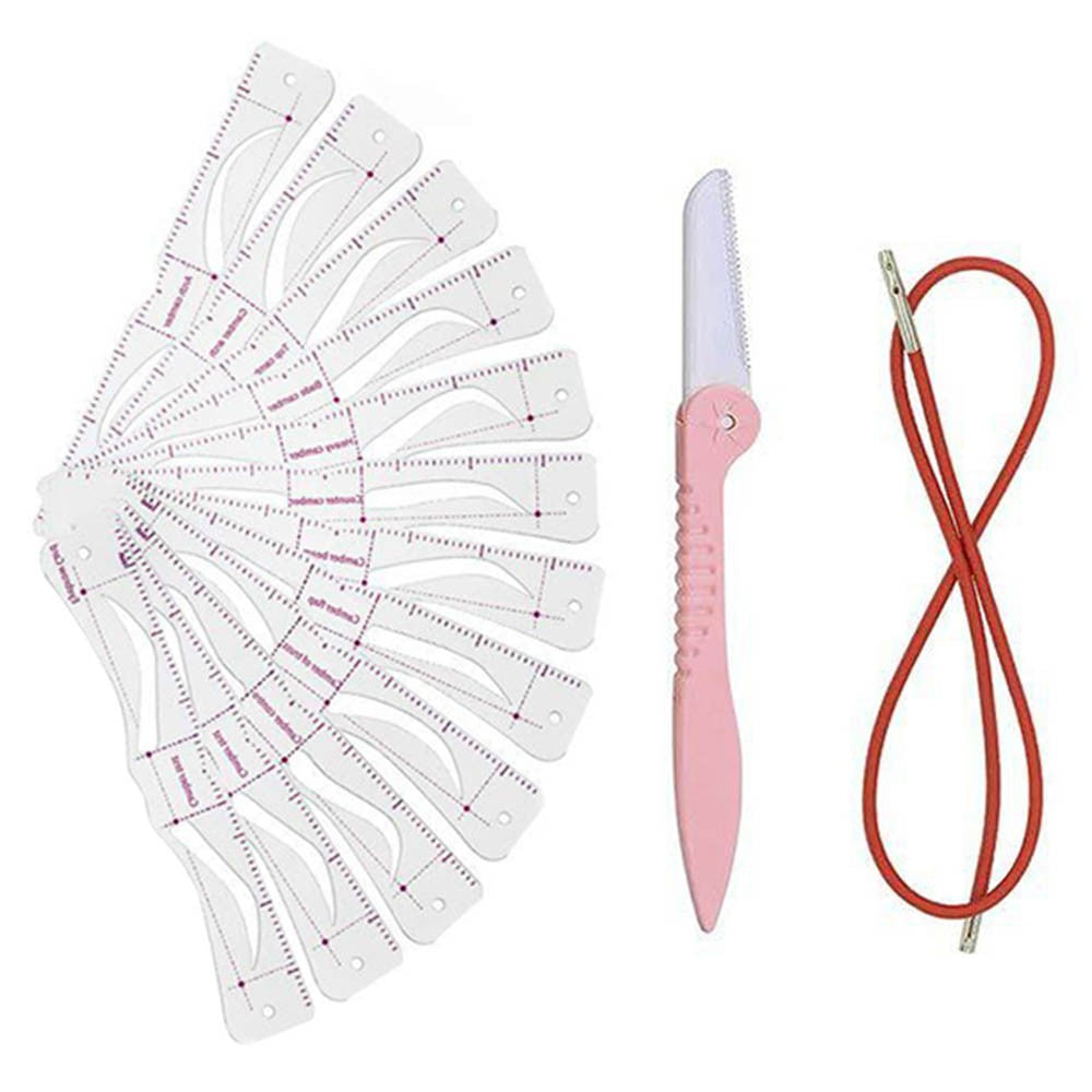 Portable Electric Eyebrow Trimmer Epilator with 1 Set Eyebrow Stencils Tool Kit