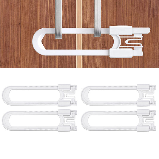 4 X Baby Child Safety Sliding Cabinet Locks Adjustable Safety Cabinet Door Locks