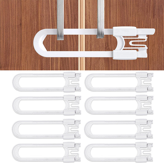 8 X Baby Child Safety Sliding Cabinet Locks Adjustable Safety Cabinet Door Locks