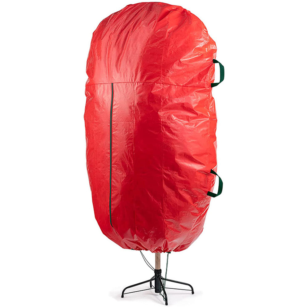 7ft Christmas Tree Storage Bag Christmas Tree Zipped Cover Upright Xmas Tree Zip Bag Dustproof Sack Storage Bag Red