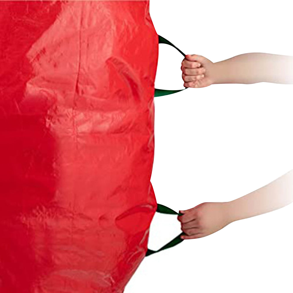 7ft Christmas Tree Storage Bag Christmas Tree Zipped Cover Upright Xmas Tree Zip Bag Dustproof Sack Storage Bag Red