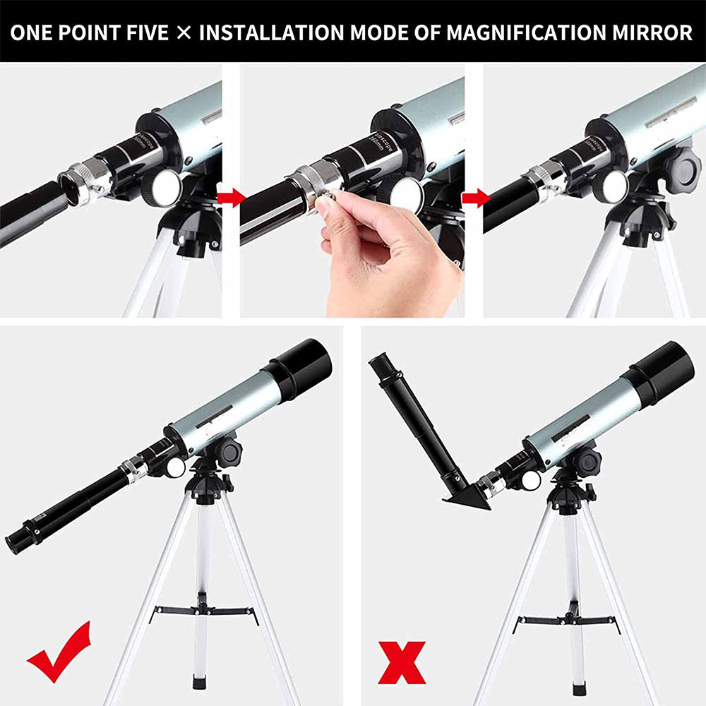 Kids Astronomical Telescope Toy 50mm Astronomy Refractor Telescope with Tripod