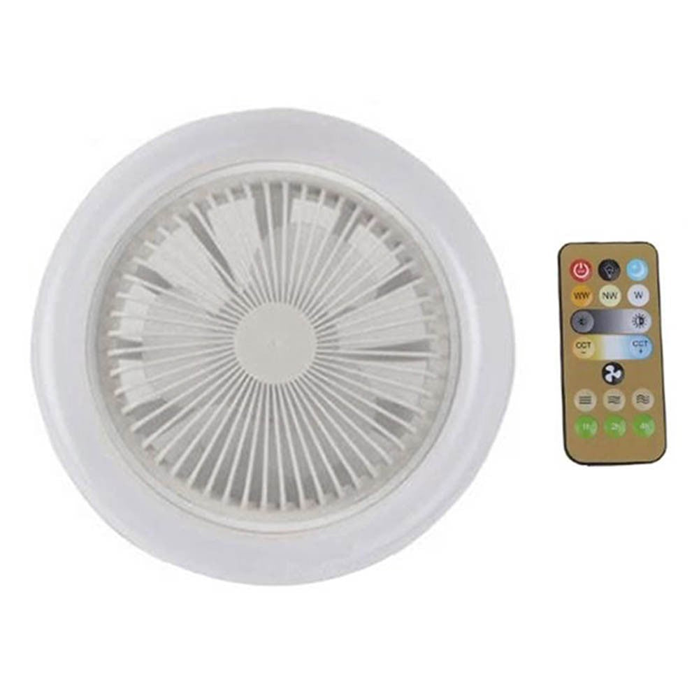 E27 Lamp Head Ceiling Fan with LED Lights for Home Office Dormitory White