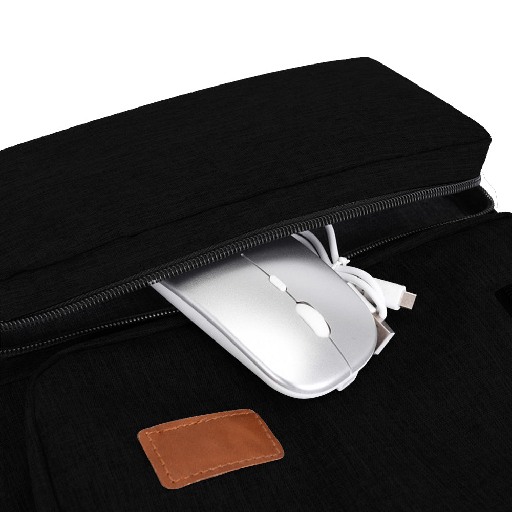 3Pcs Men Backpack Shoulder Bag Computer Bag Business Bag Laptop Bag Purse Black