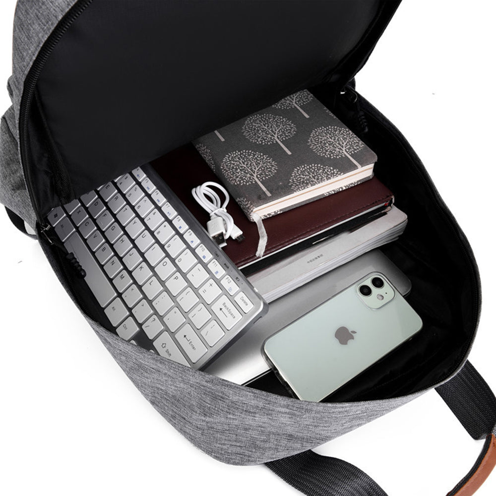 3Pcs Men Backpack Shoulder Bag Computer Bag Business Bag Laptop Bag Purse Grey