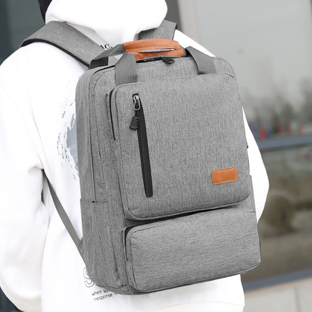 3Pcs Men Backpack Shoulder Bag Computer Bag Business Bag Laptop Bag Purse Grey