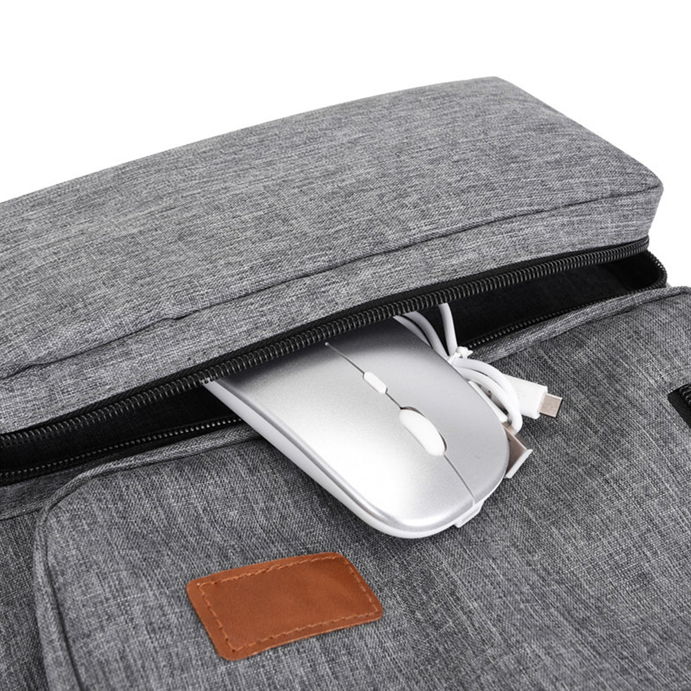 3Pcs Men Backpack Shoulder Bag Computer Bag Business Bag Laptop Bag Purse Grey