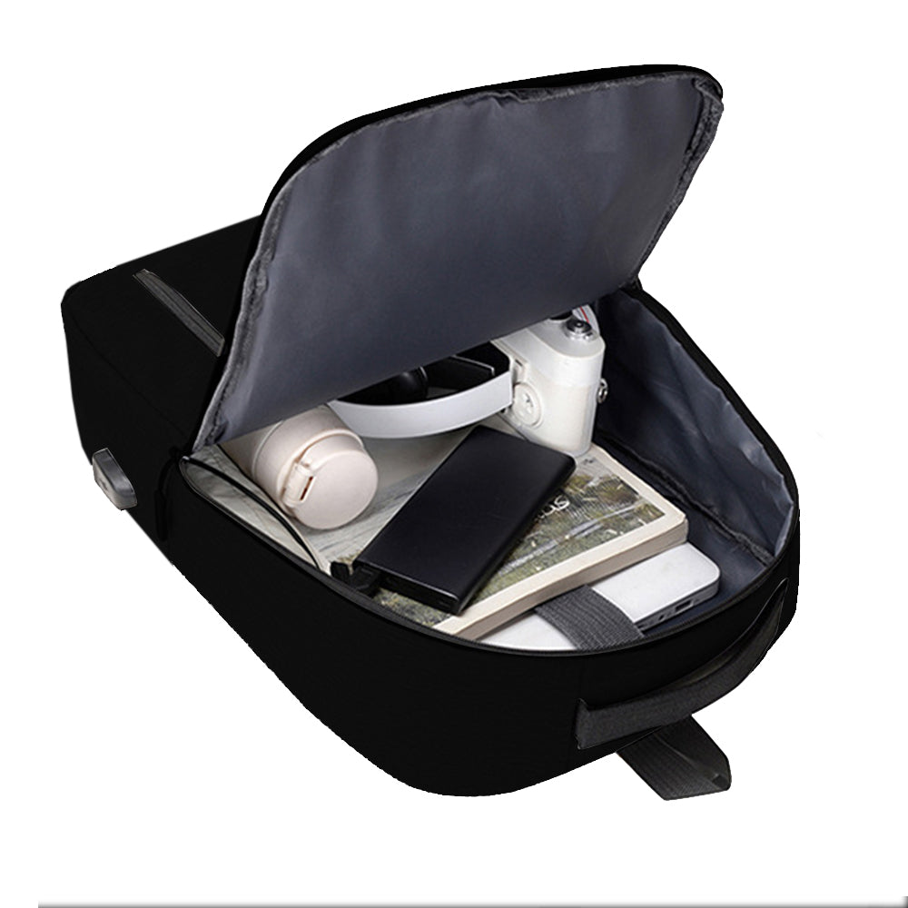 3Pcs Laptop Backpack Business Shoulder Bag Purse with USB Charging Port Black