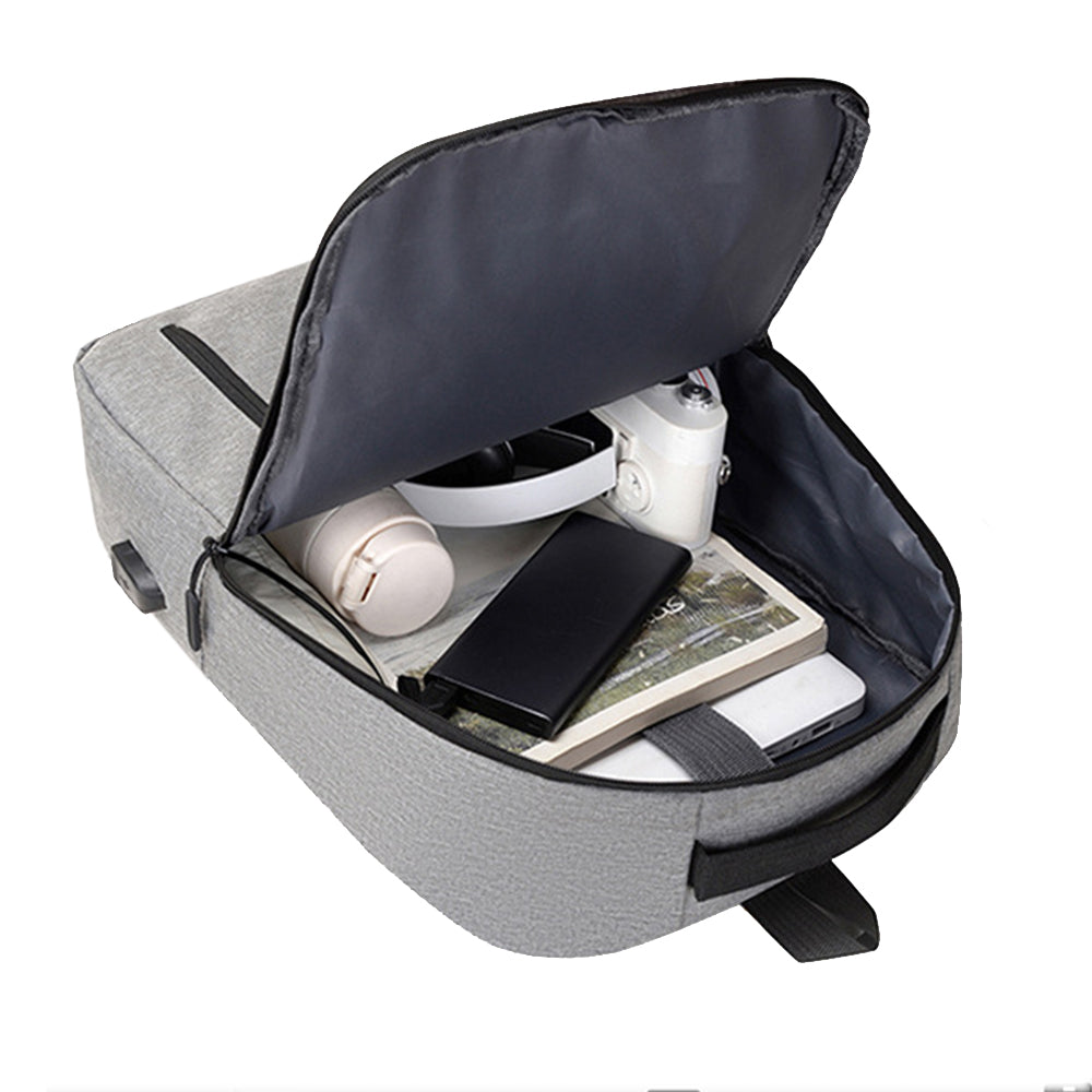 3Pcs Laptop Backpack Business Shoulder Bag Purse with USB Charging Port Grey