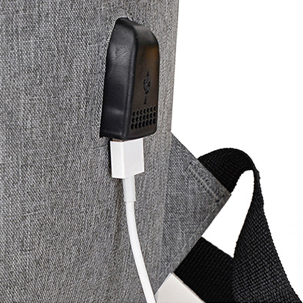 3Pcs Laptop Backpack Business Shoulder Bag Purse with USB Charging Port Grey