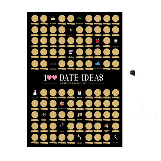 Couple Dates Bucket List 100 Things To Do Scratch Off Poster Valentine Idea
