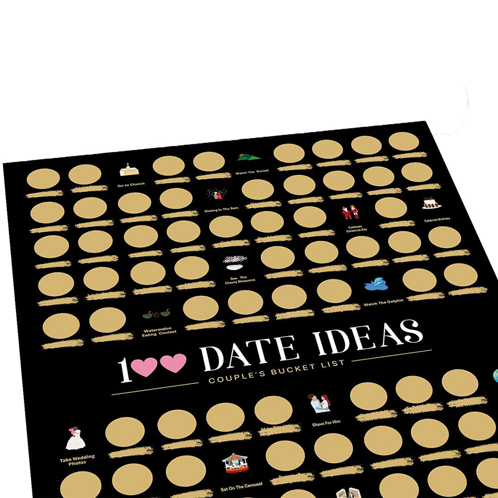 Couple Dates Bucket List 100 Things To Do Scratch Off Poster Valentine Idea