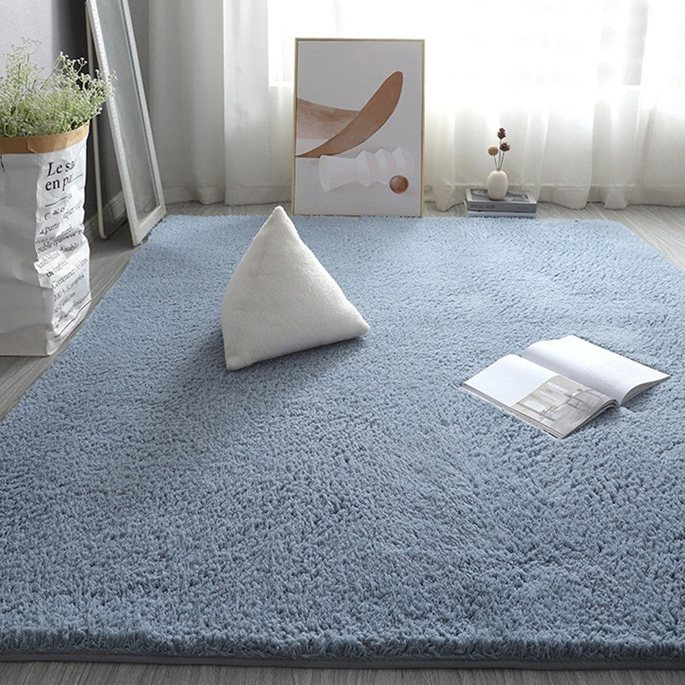 80x160cm Soft Shaggy Rug Fluffy Plush Area Rug Bedroom Carpet Home Decor Blue