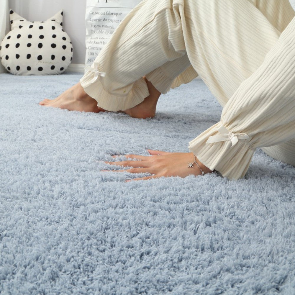 140x200cm Soft Shaggy Rug Fluffy Plush Area Rug Bedroom Carpet Home Decor Blue