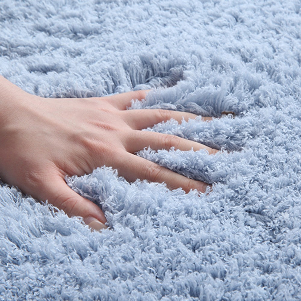 120x160cm Soft Shaggy Rug Fluffy Plush Area Rug Bedroom Carpet Home Decor Blue