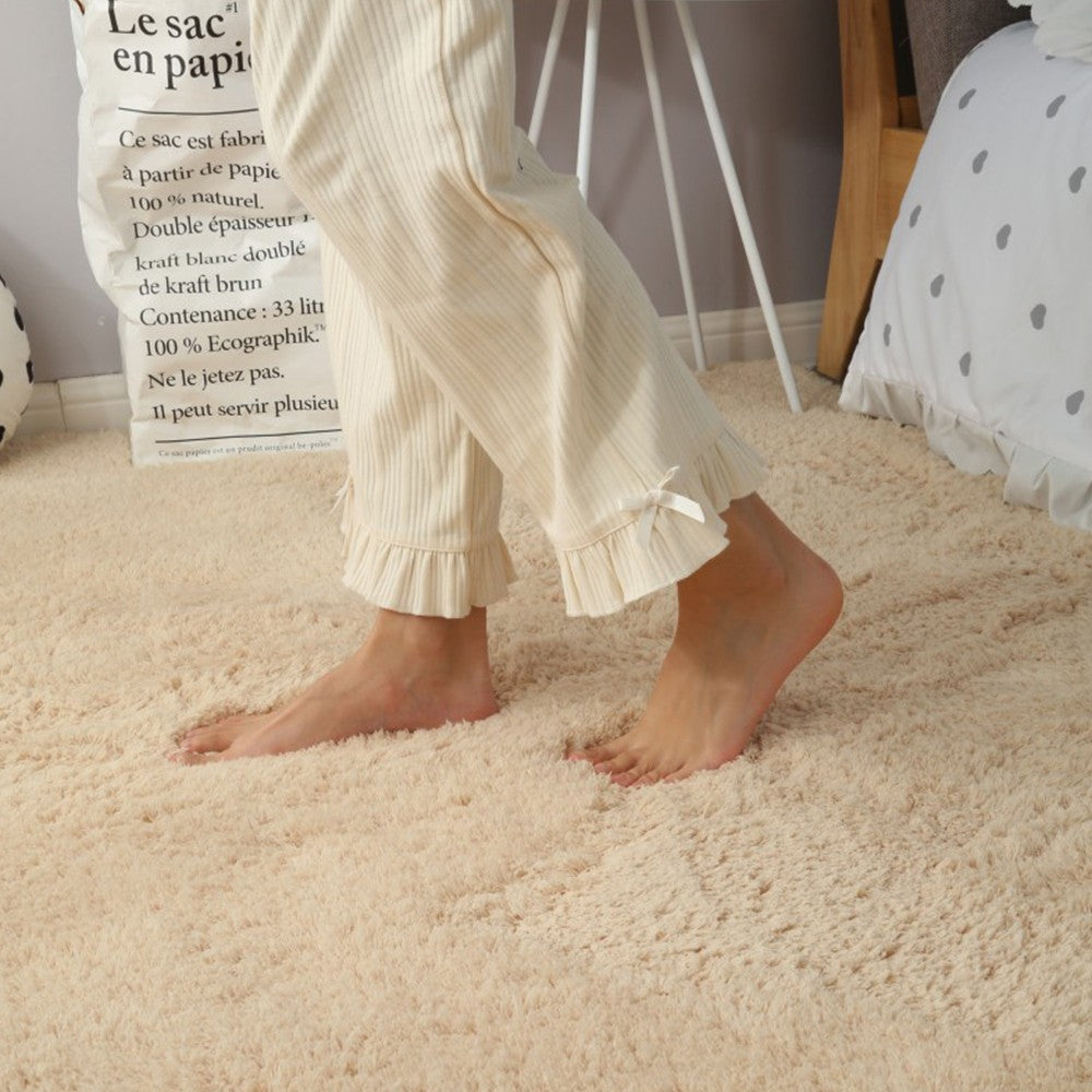 120x160cm Soft Shaggy Rug Fluffy Plush Area Rug Bedroom Carpet Home Decor Camel