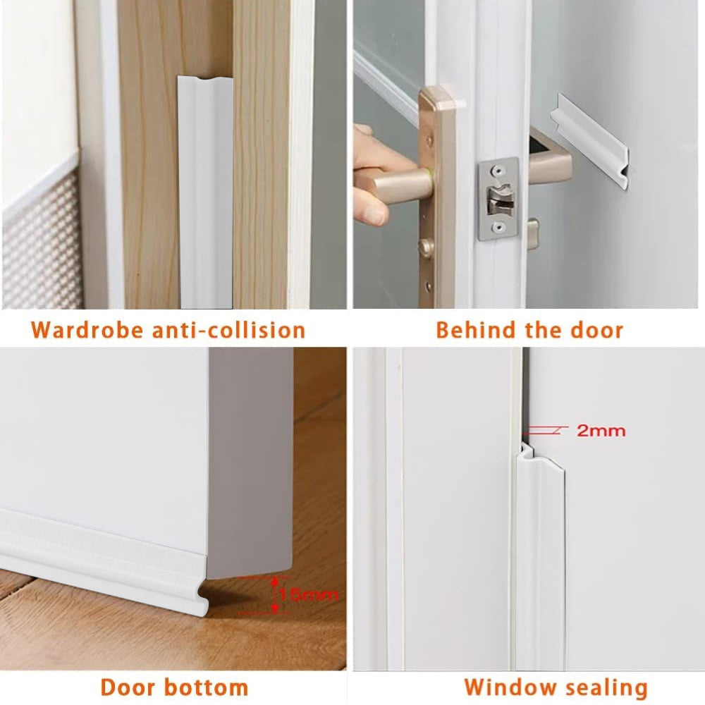5M Self Adhesive Door Draft Stopper Sliding Window Soundproof Seal Strip White
